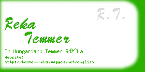 reka temmer business card